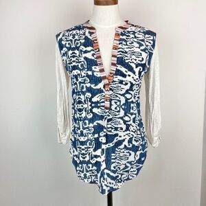 Anthropologie Tiny Aztec Print Blouse